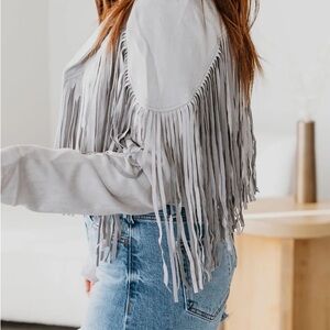 Gray Fringe Jacket tassel women coat